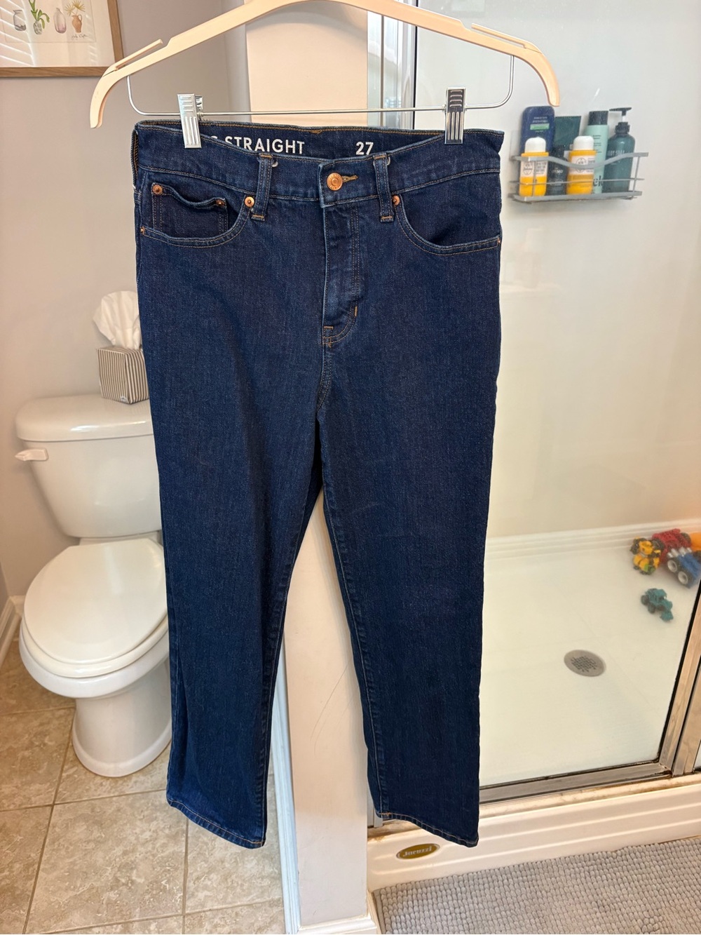 J.Crew Classic Straight Jeans Women's 27 Dark Wash High Rise Organic Cotton